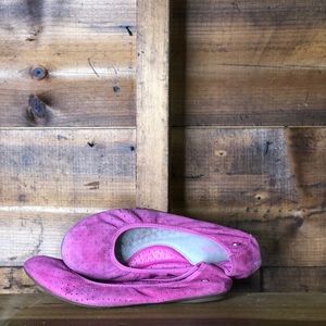 Hush Puppies Perforated Suede Ballet Flats